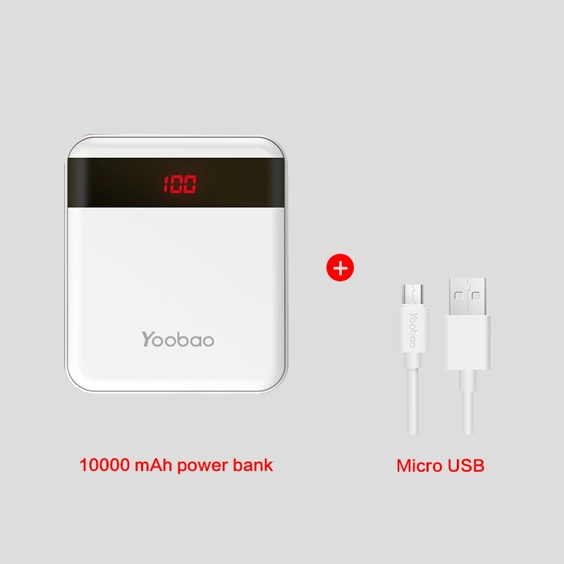 white Yoobao mi ni power Bank, 10000 мА/ч, милое зарядное устройство, портативное зарядное устройство, внешняя батарея, повербанк для Xiaomi mi 2, для телефона huawei P9 - Цвет: white