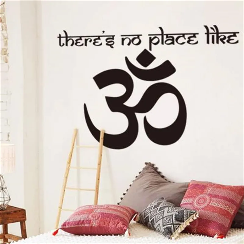 Om Shanti символ Hinduism виниловая наклейка на стену Yogs Namaste домашние украшения наклейки