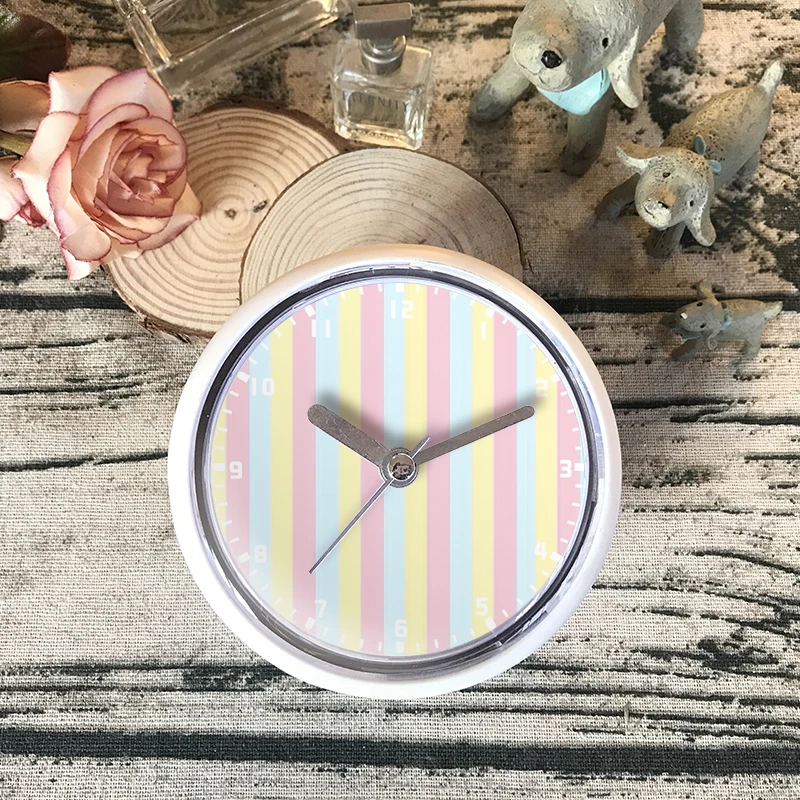 Три Цвета Полоса Водонепроницаемые Часы Душ Мини Настенные Ванная Комната Кухня