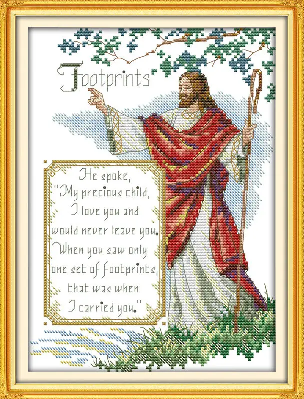 Набор для вышивки на холсте с изображением Иисуса (6)|jesus cross stitch|cross stitch kitscross |