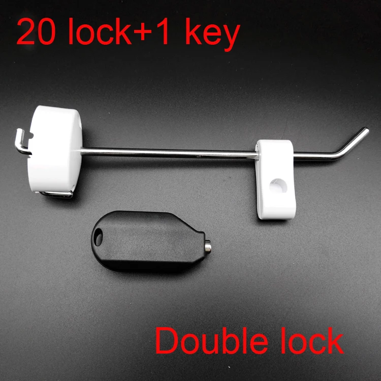 21pcs Wall-mounted Double Lock Hook Display Retail Store Exhibition Anti-theft Slatwall Merchandise Shop Display Hooks 15/20cm enlarge