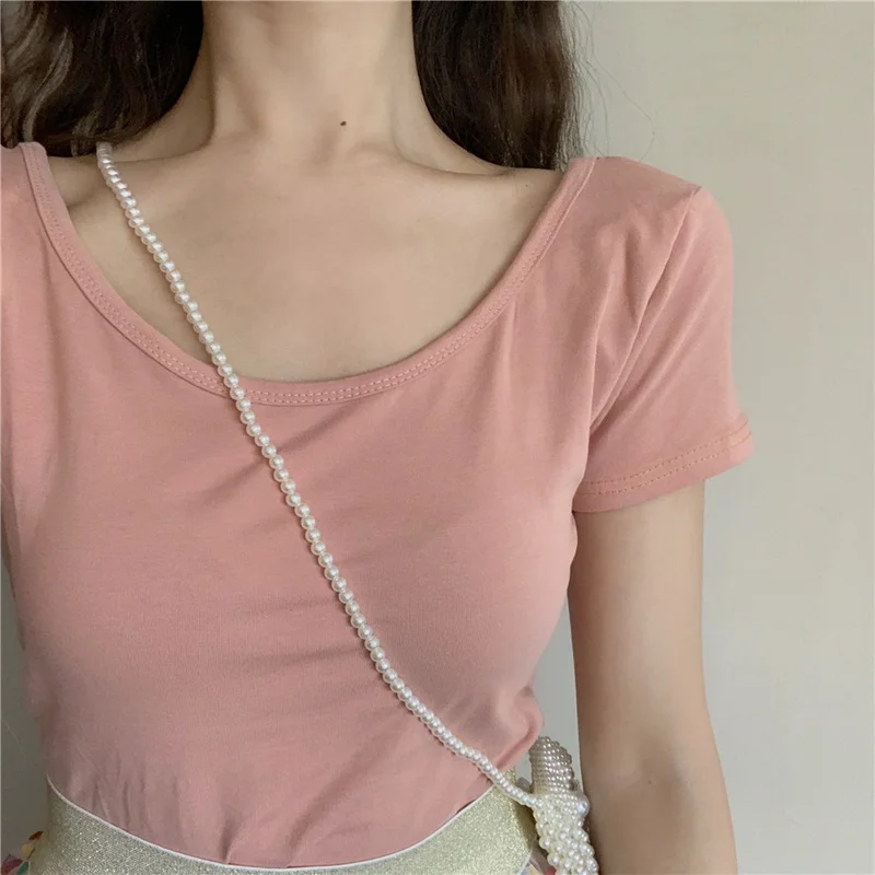 Весна-лето 2019 корейская мода ulzzang сексуальная элегантная розовая рубашка топы +