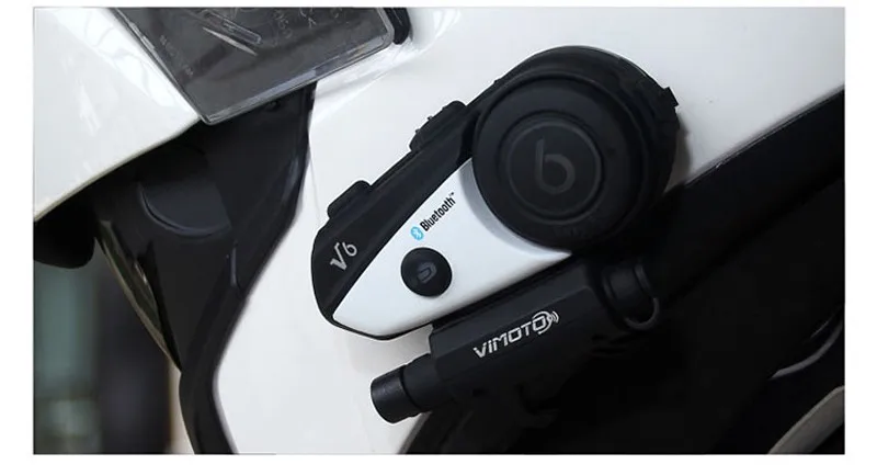 Английская версия Vimoto V6 шлем Bluetooth гарнитура мотоцикл Многофункциональные Стерео Наушники для сотового телефона и gps радио