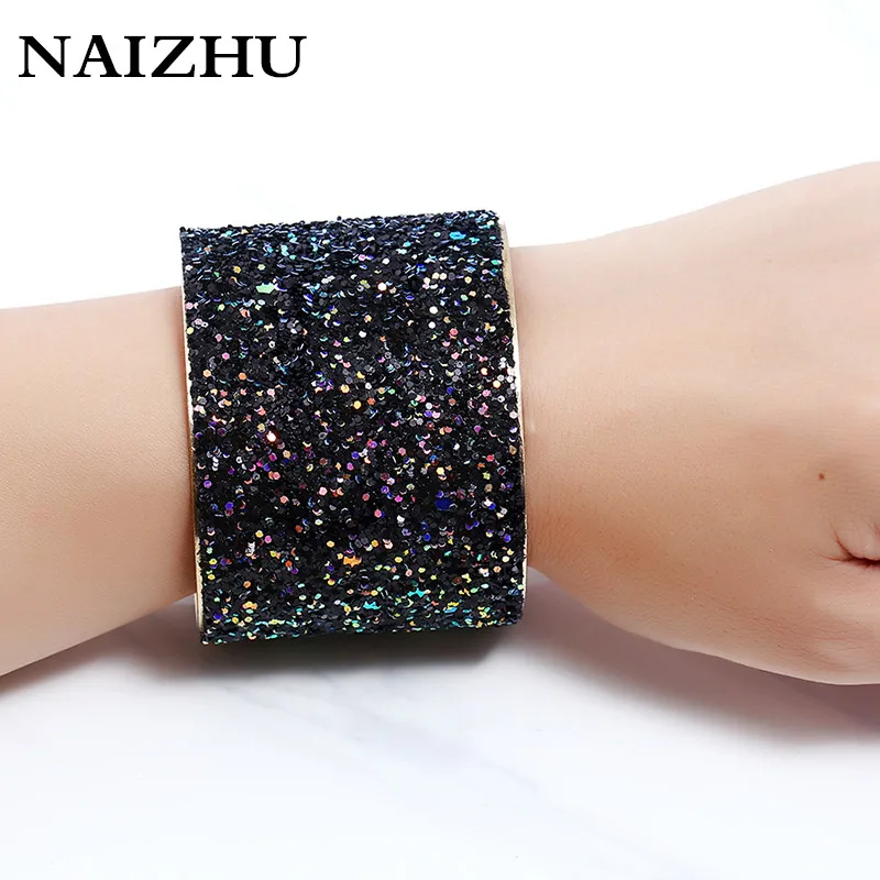 Очаровательные браслеты в стиле панк открытые манжеты для женщин 2017 полный