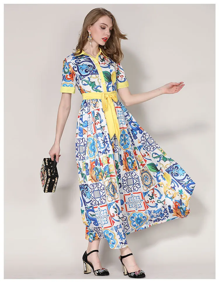 2018 модные женские туфли Весна Европа США Новый Цветочный принт с лацканами пять