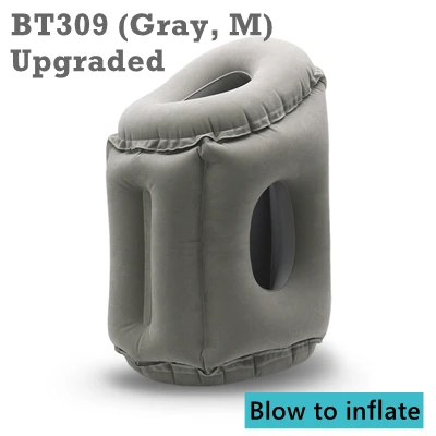 BT309-M Gray Новая надувная подушка инновационная воздушная подушка для путешествий шеи Подушка для поддержки головы подбородка подушка для полетов автомобиля самолета Детские подушки для сна - Цвет: BT309-M Gray