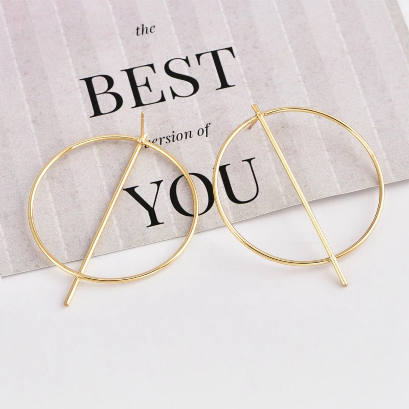 Новые модные серьги гвоздики преувеличенная индивидуальность Геометрическая