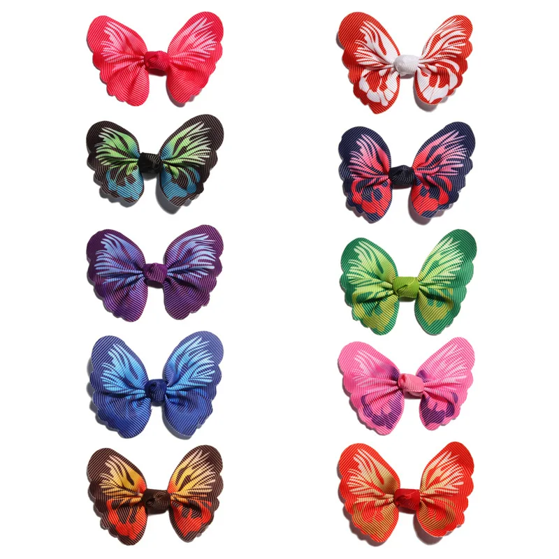 

30PCS 6CM Hot Sale Butterfly Shape Hair Bows With Clip For Hair Accessories Hairpins Bowknots Boutique For Headbands