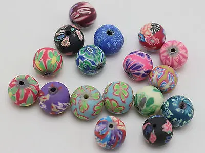 

250 Mixed Colour Polymer Clay Round Beads 10mm (3/8") Jewelry Finding