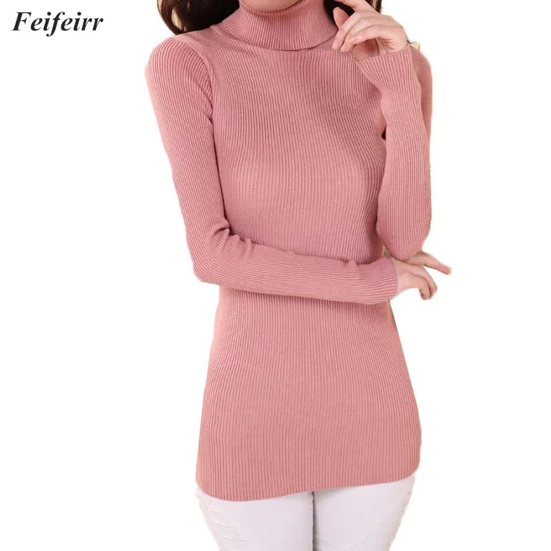 2018 Autumn and Winter Women new Long Sleeve Knitted Turtleneck Sweater Slim Warm Elastic pullover Mujer | Женская одежда