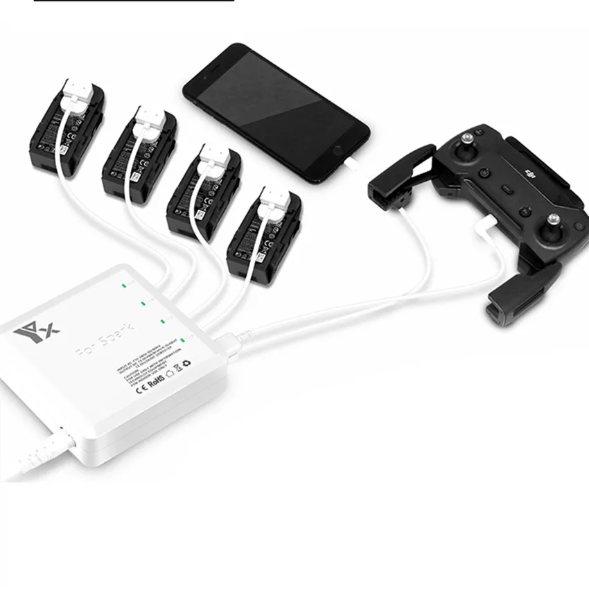 6 в 1 DJI Spark Charger Drone Flight Battery Charging Hub Fast Smart Manager для пульта дистанционного управления