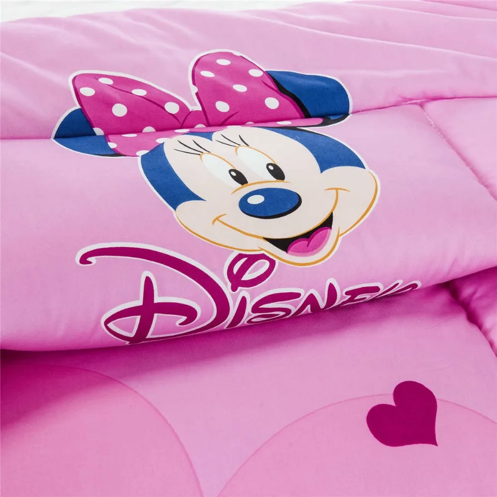 Стеганое одеяло с принтом Минни Маус односпальное Двухспальное для девочек 100%