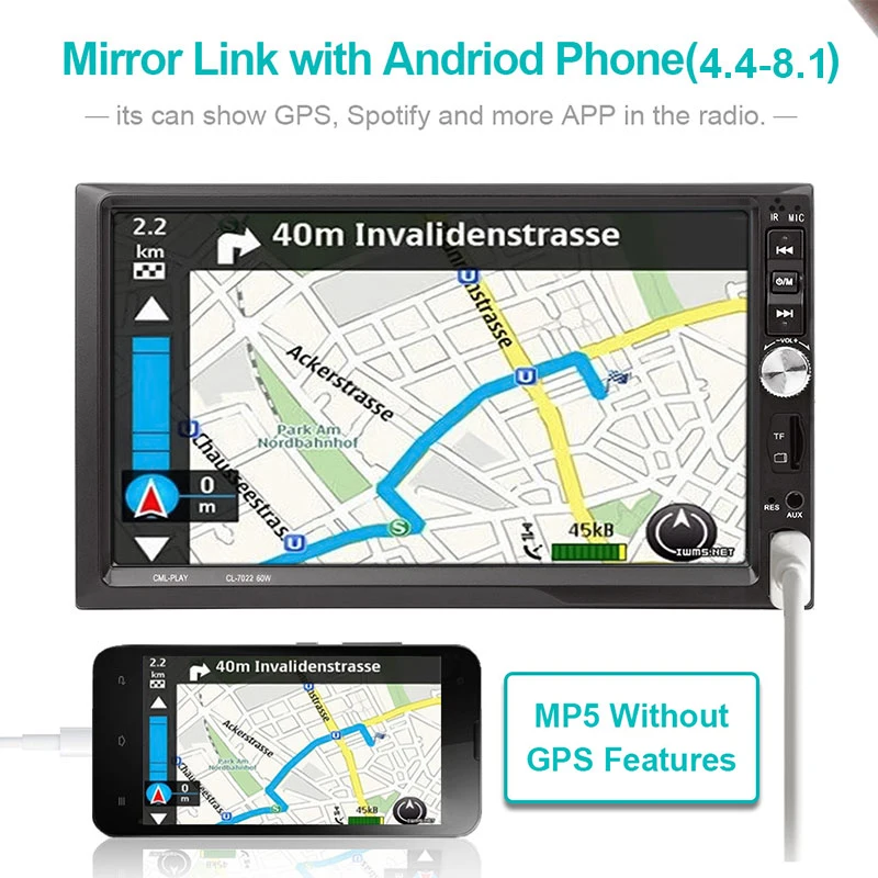 Vehemo FM/USB/AUX Авто MP5 плеер заднего вида Автомобильный стерео автомобиль для