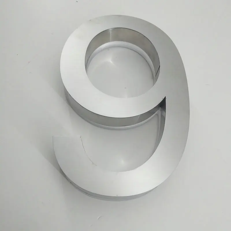 silver 3D Открытый водонепроницаемый из нержавеющей стали led освещенные номера дома дверные номера - Цвет: silver