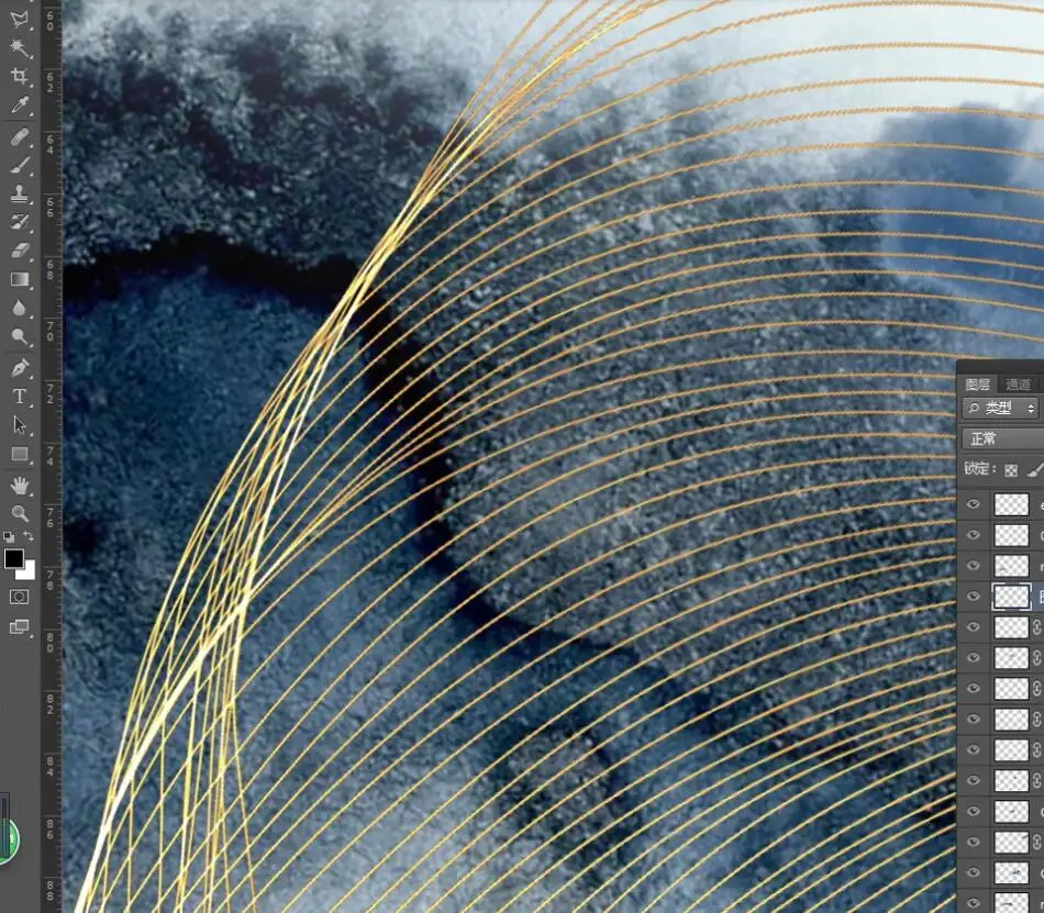 Настенные 3D-обои на заказ абстрактные чернила пейзаж золотая линия фоновые