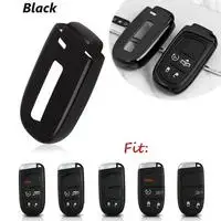 black2 Кожаный брелок для ключей из углеродного волокна, Автомобильный Дистанционный брелок, аксессуары для ключей, чехол, кольцо для Jeep Dodge Chrysler, аксессуары - Название цвета: black2