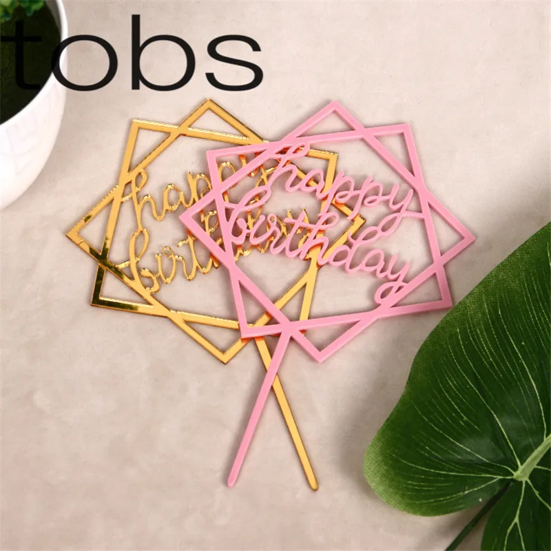 Акрил любовь кекс домой счастливые Декор ко дню рождения золотистого и