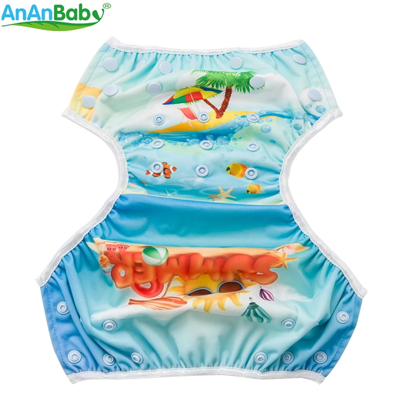 Новое поступление! Ananbaby Многоразовые позиционирующие принты 1 шт. подгузники для купания мальчиков или девочек одежда для плавания регулируемый подгузник для плавания