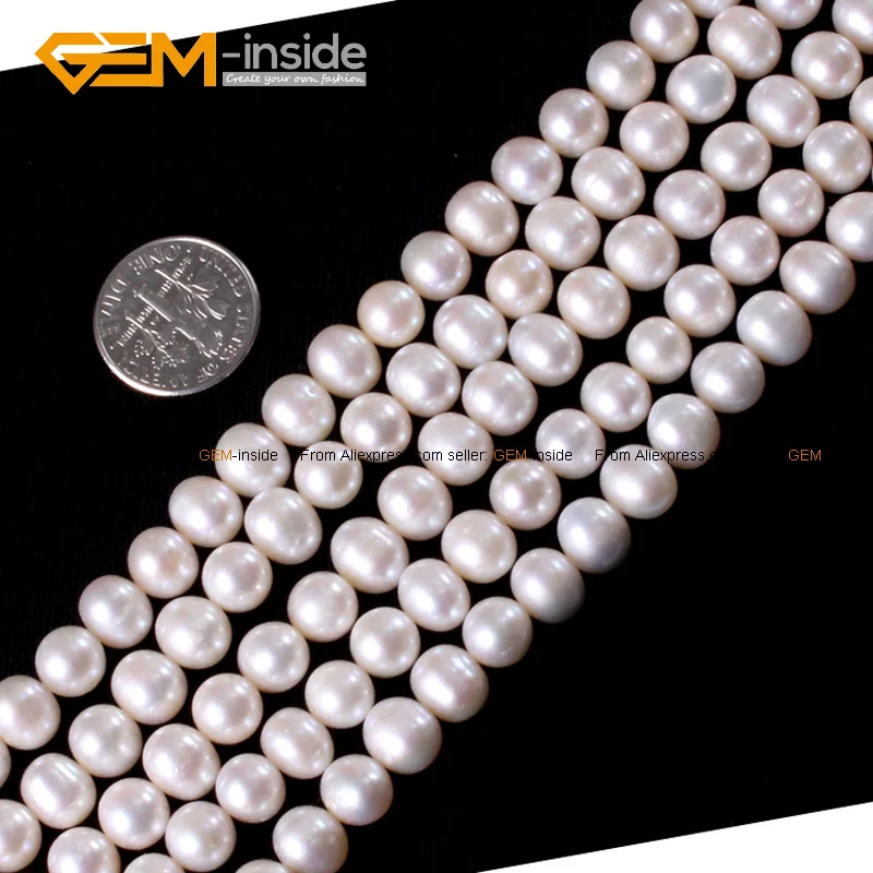 Бусины Из Натурального пресноводного жемчуга 6 7 мм 15 дюймов|round pearls|round pearl beadspearl