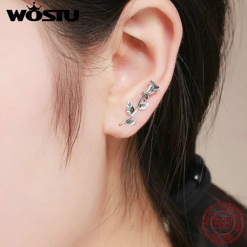 WOSTU новые трендовые серьги-гвоздики из стерлингового серебра 925 пробы с
