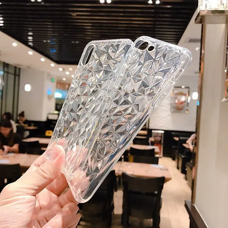 3D Diamond Soft TPU Silicone Case For iPhone 6 6S 7 8 Plus X XR XS Max 5 5S SE 6Plus 6SPlus 7Plus Glitter Transparent Phone |