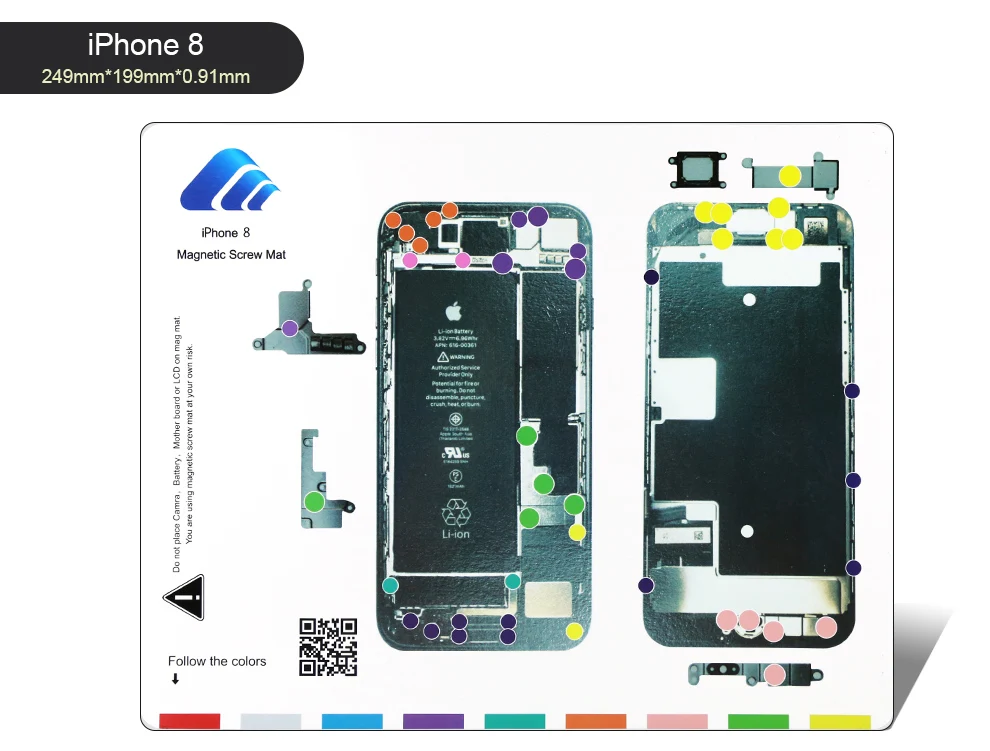 Новый профессиональный направляющий коврик для iPhone X 8 8Plus 7 7Plus 6s 6P 6 Магнитный винт
