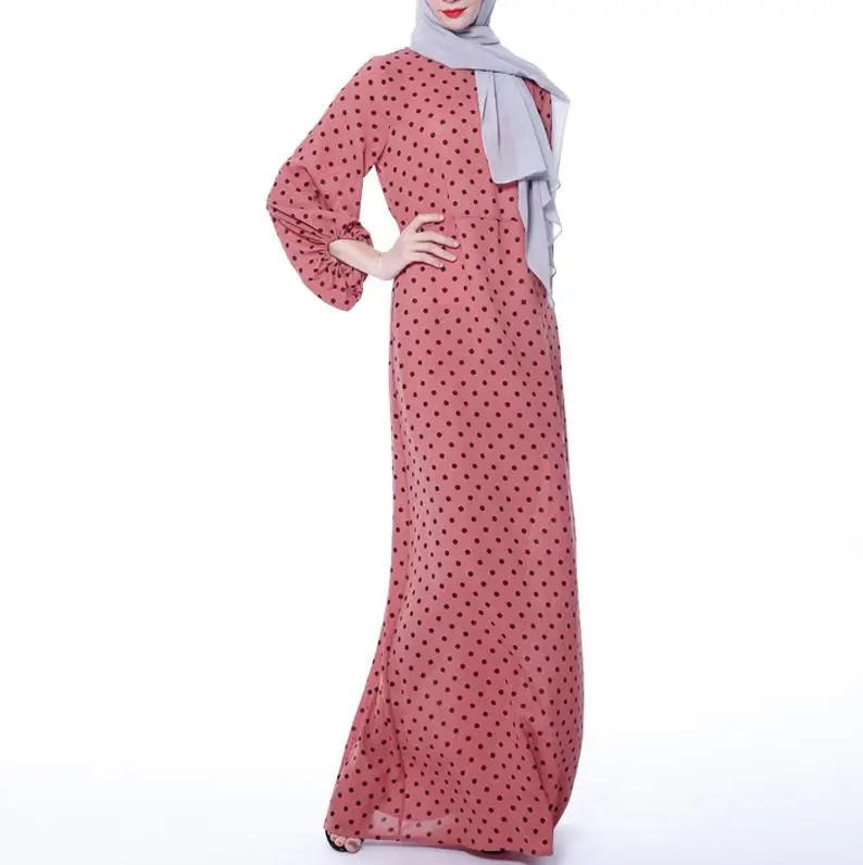 Vestido Lunares Longo мусульманское платье исламское кафтан пакистанские арабские платья Elbise индонезийский халат Musulmane Longue Caftan abaya - Цвет: Brick red dress