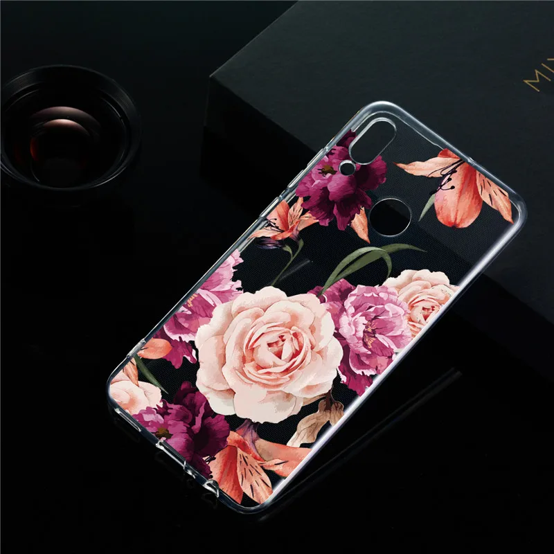 Чехол для Coque Huawei P20 Lite P30 Pro Mate 20 Lite Honor 10 7A 7C Pro P Smart Y6 Чехлы цветок Мягкий силиконовый чехол