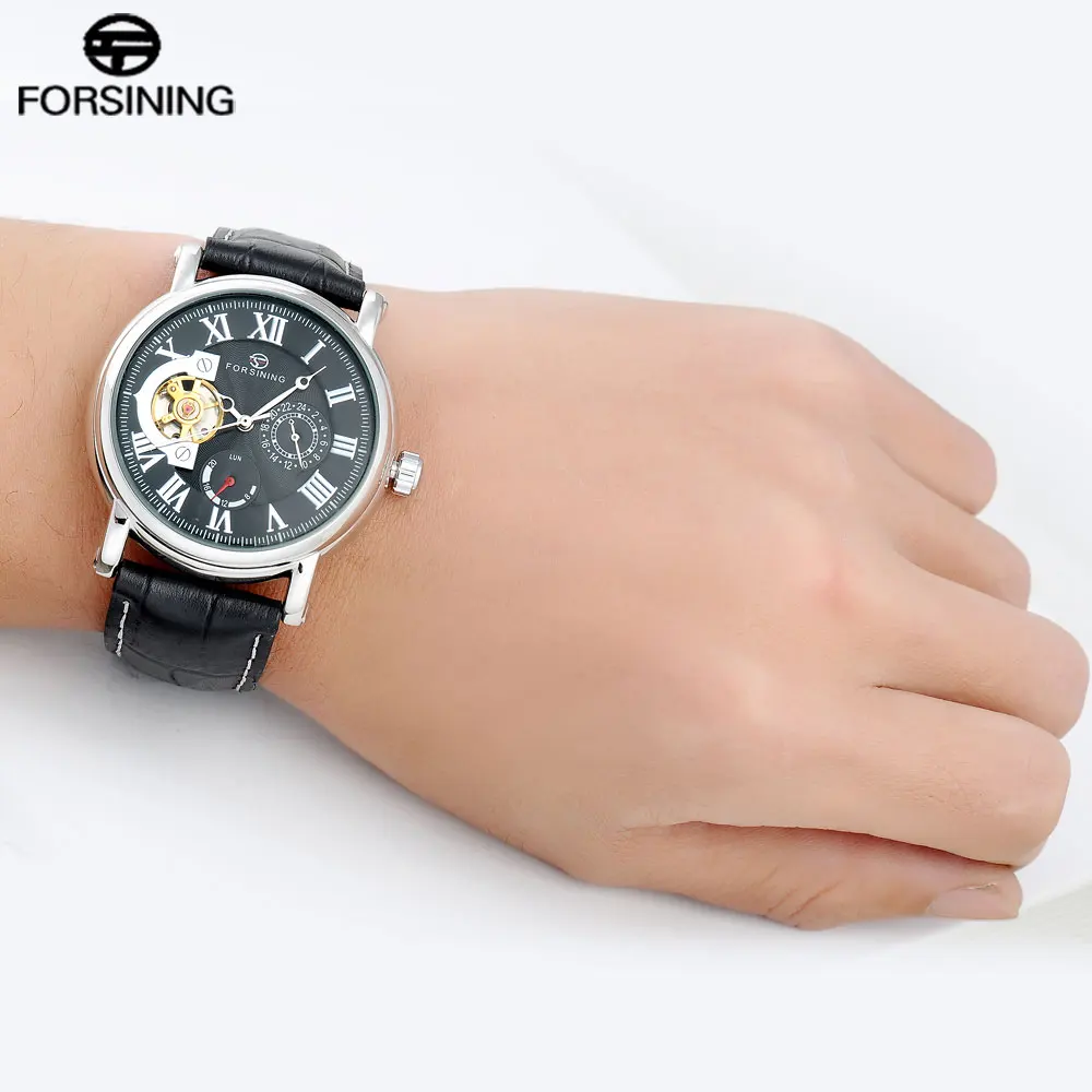 Классические мужские часы FORSINING роскошные модные дизайнерские автоматические