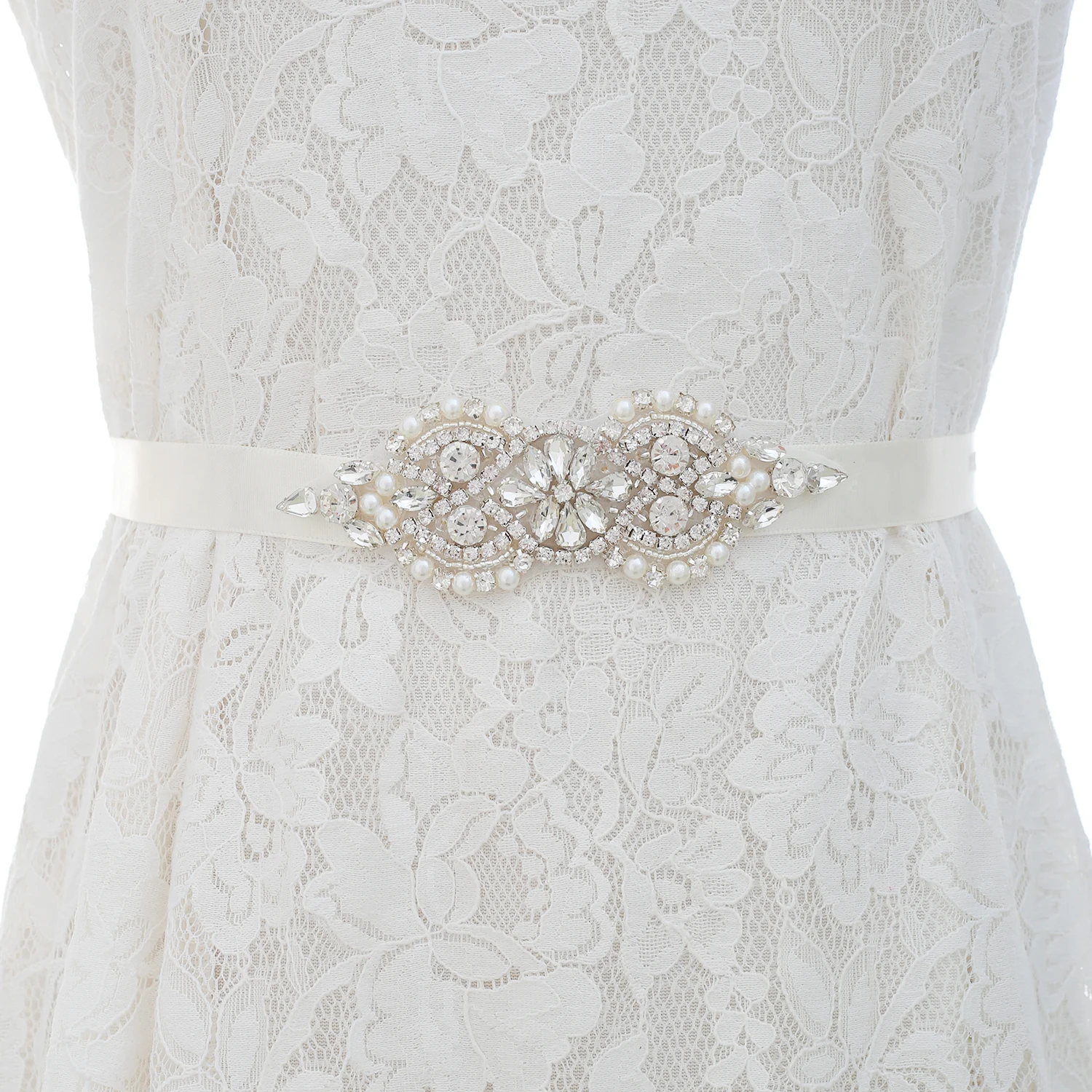 

Silver Crystal Bridal Sash Elegant Pearls Bridal Dress Belt Rhinestones Wedding Belt For Wedding Accessories SD110S