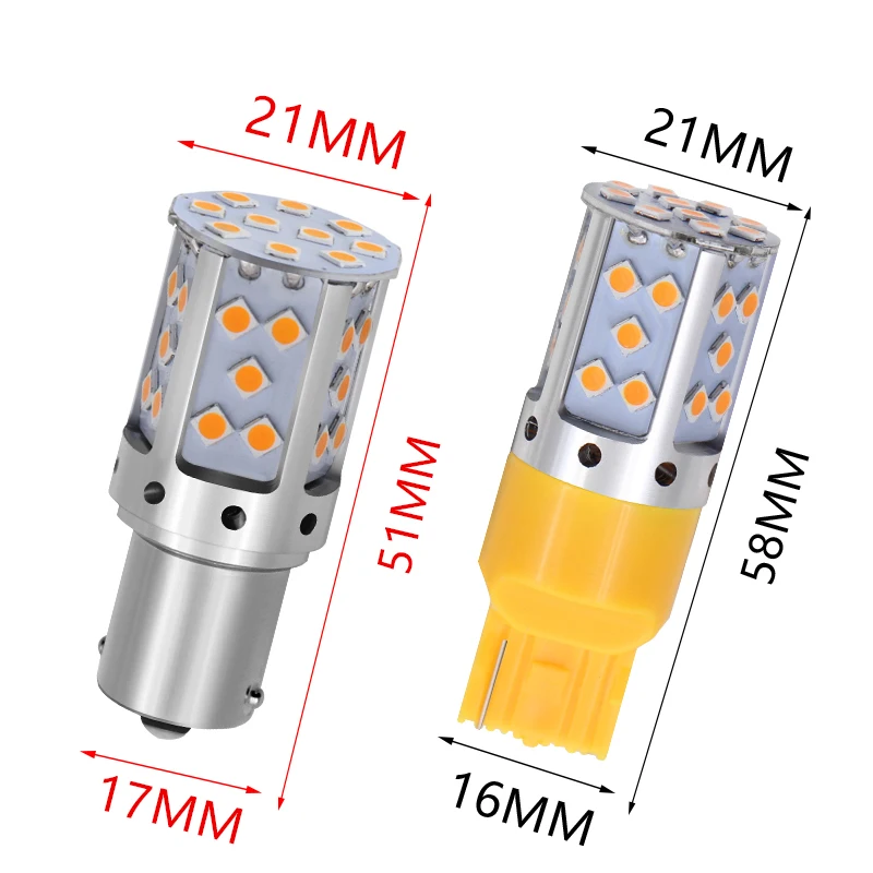 2 шт Автомобильный светодиодный 1156 P21W BA15S PY21W BAU15S 3156 7440 3030 35 SMD ошибок Canbus
