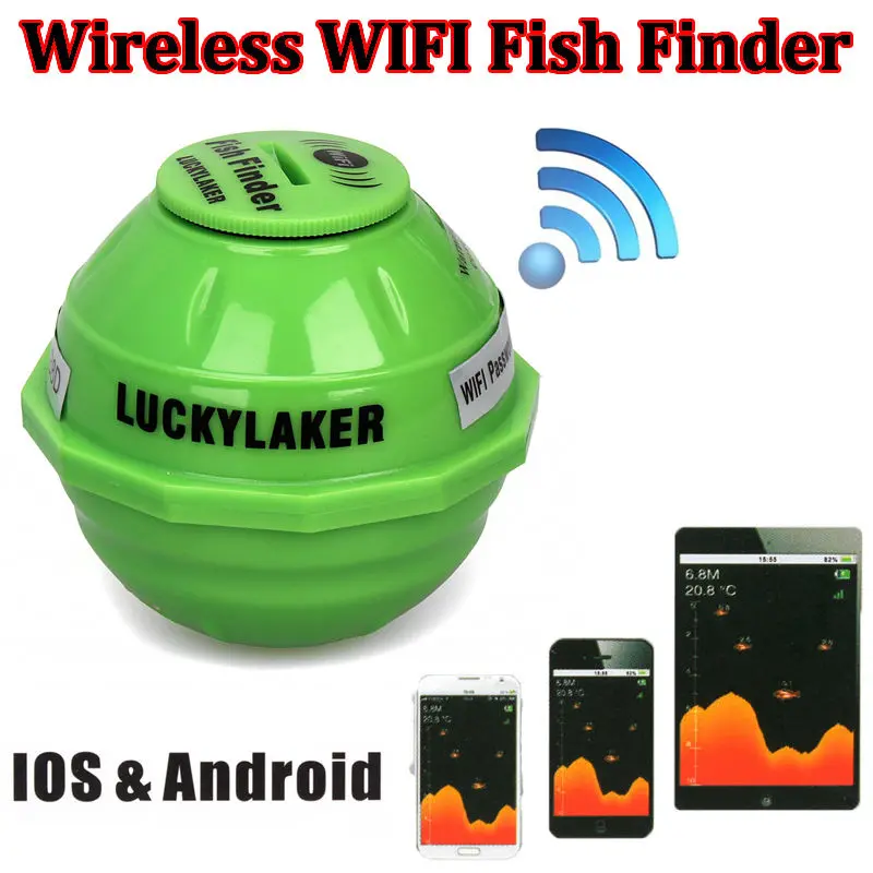 

Беспроводной рыболокатор Lucky FF916 125 кГц, умный гидролокатор, глубина 50 м, рыбоискатель, Wi-Fi для IOS, Android