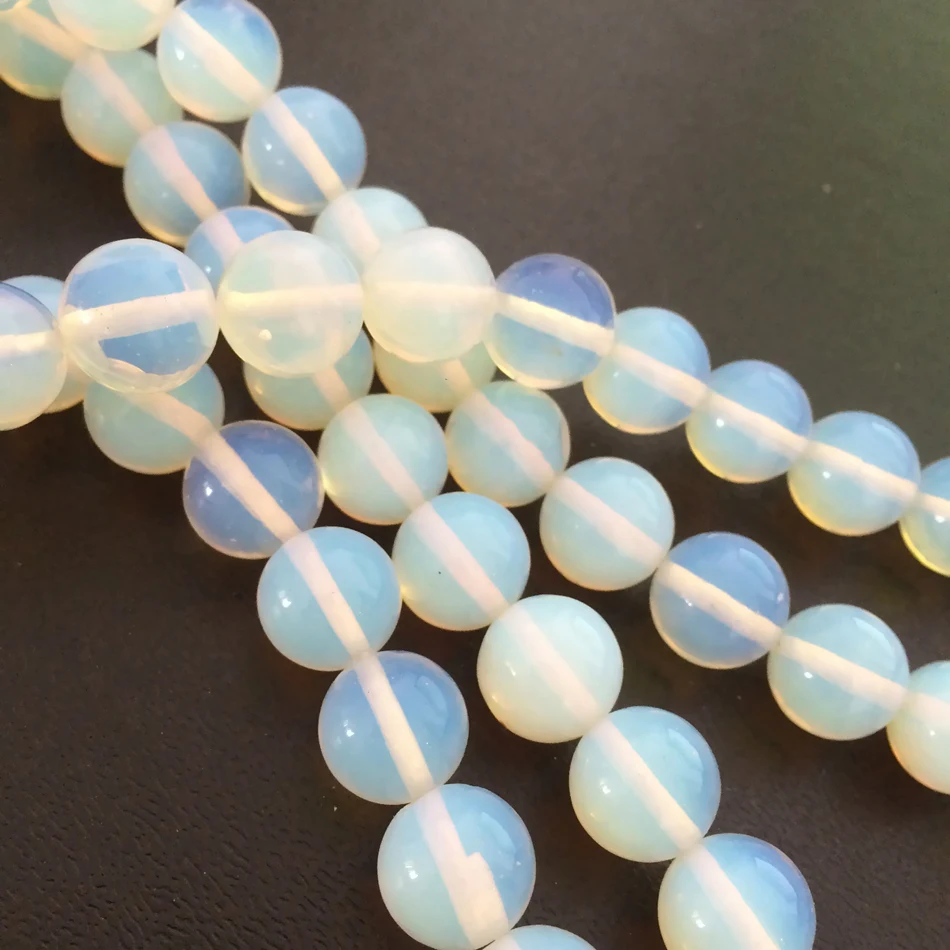 Модный круглый лунный камень с белым опалом 4 мм 6 8 10 12 14 популярные бусины