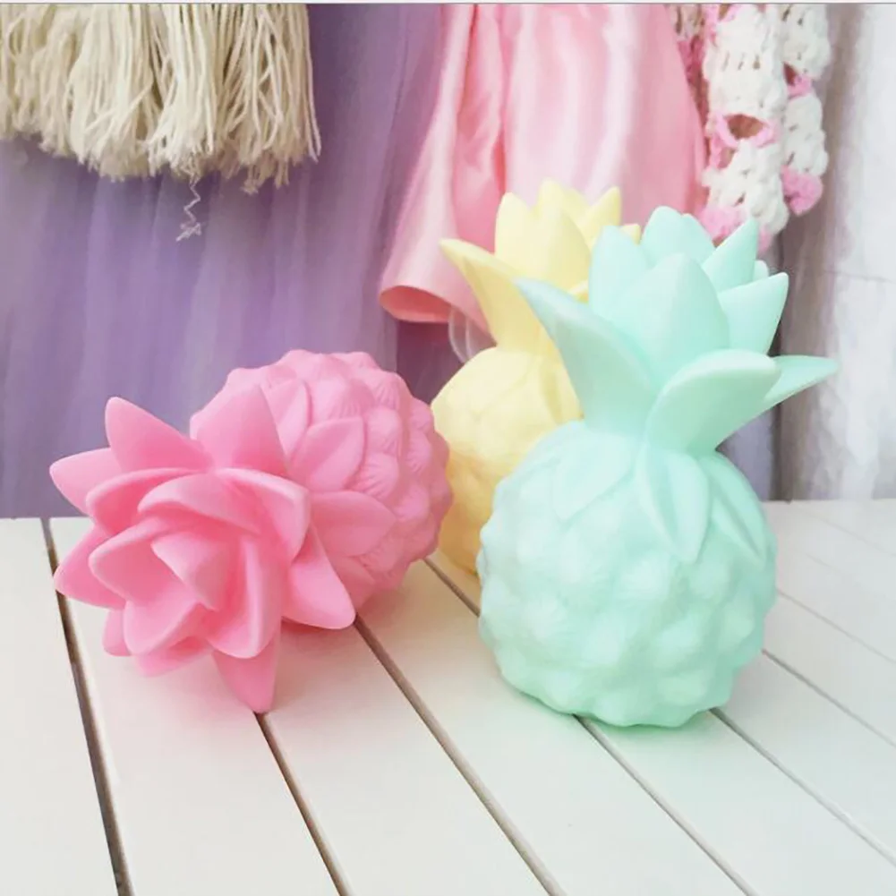 Новейший ночник Rotocast в виде ананаса прикроватная лампа 4 цвета милый детский