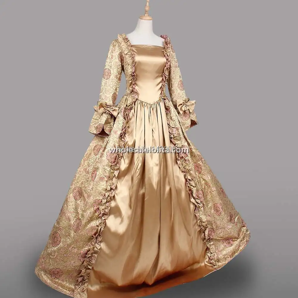 Женская одежда в готическом стиле Длинные атласные платья цвета шампанского