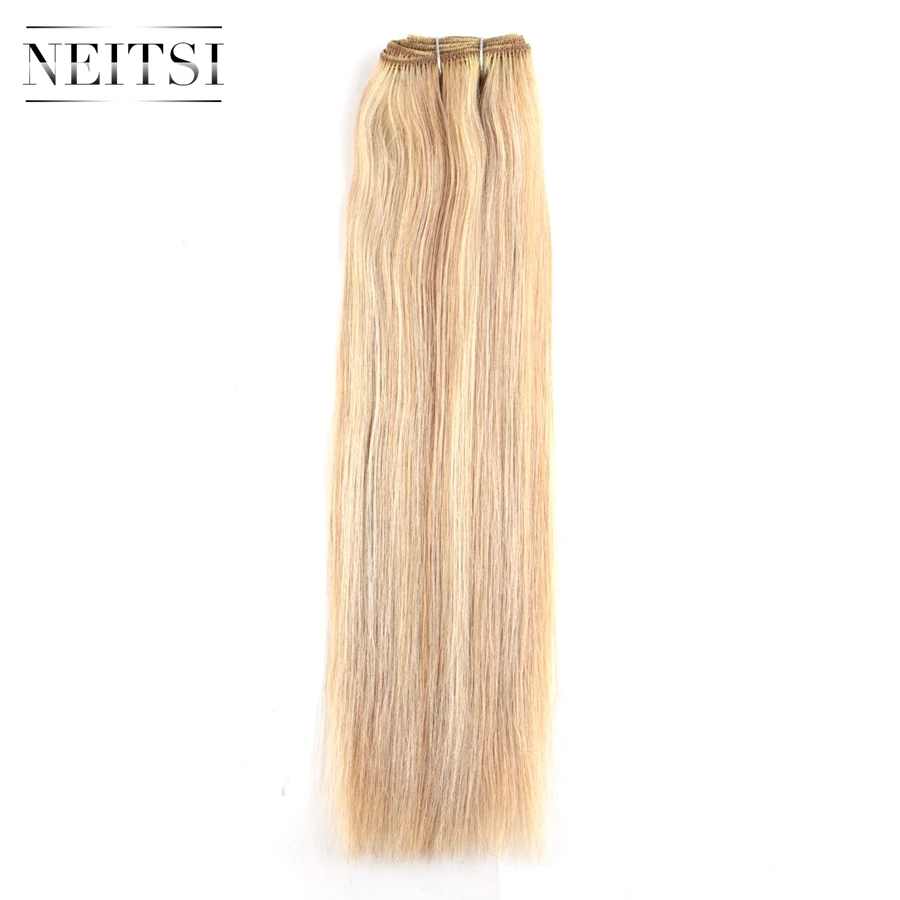 P27/613 # Neitsi прямые человеческие волосы Remy для наращивания 1"-26" 100 г/шт. 1# 1B#2#3#4#6#60# P27/613# P18/613# Двойные вьющиеся волосы - Цвет: P27/613 #