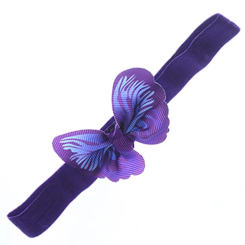 Повязка на голову с бабочками для девочек эластичная лента карамельных цветов