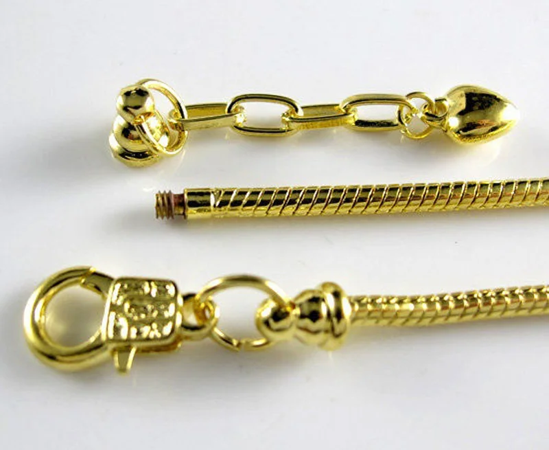 2 шт./партия серебряная цепочка со змеями браслет с застежкой омаров удлиняющий