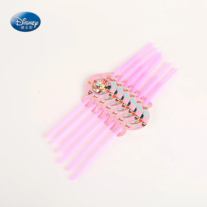 straw 6pcs Минни Маус Дети День Рождения украшения для вечеринки наборы бумага Гарланд тарелки чашки, ребенок, Душ Поставки - Цвет: straw 6pcs