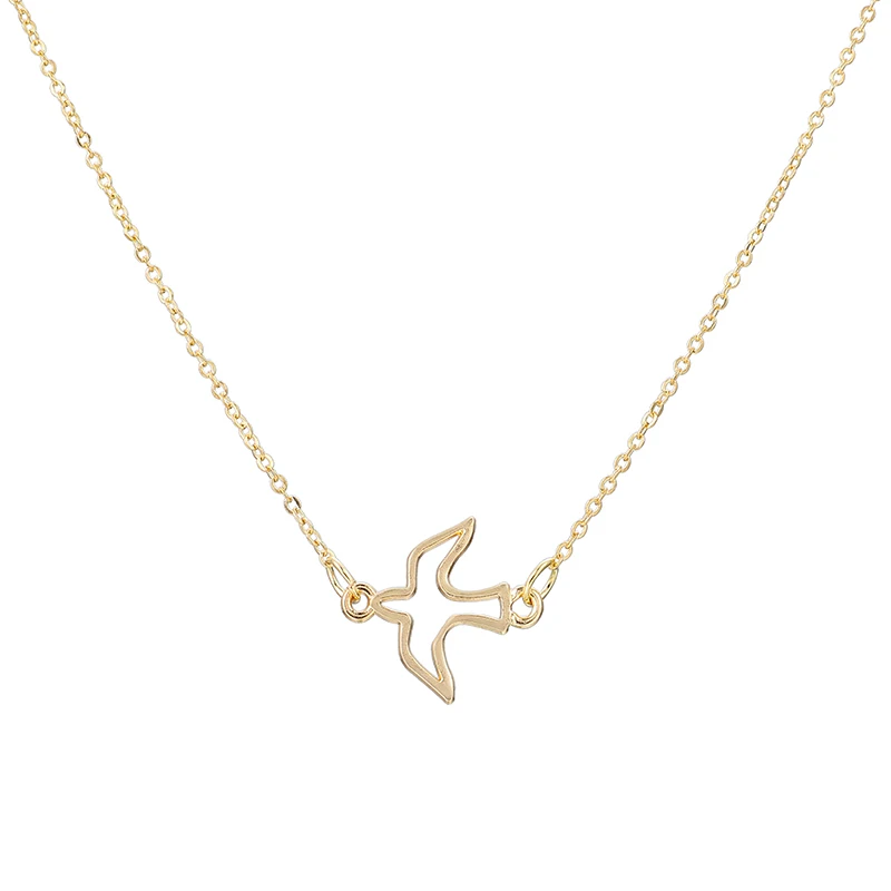 Ожерелье docona в виде полых птиц золотого цвета ожерелье для женщин и девушек