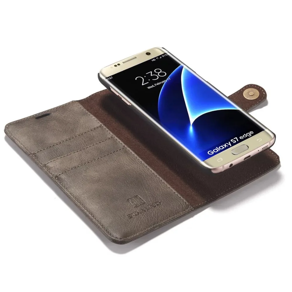 DG. MING 2 в 1 для Galaxy S7 Edge чехол Роскошный из искусственной кожи 3 слота карт G935