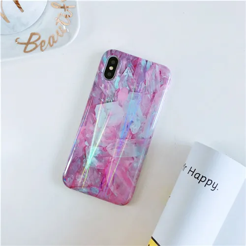 E Чехол Aurora laser marble для iphone 11, 11Pro Max X, XR, XS Max, глянцевый мягкий силиконовый чехол для iphone 6, 6s, 7, 8 Plus, задняя крышка для телефона - Цвет: E