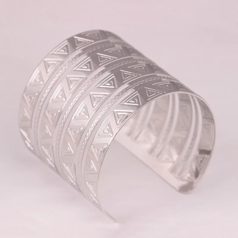 Женский Винтажный Браслет манжета Find Me открытый металлический широкий резной