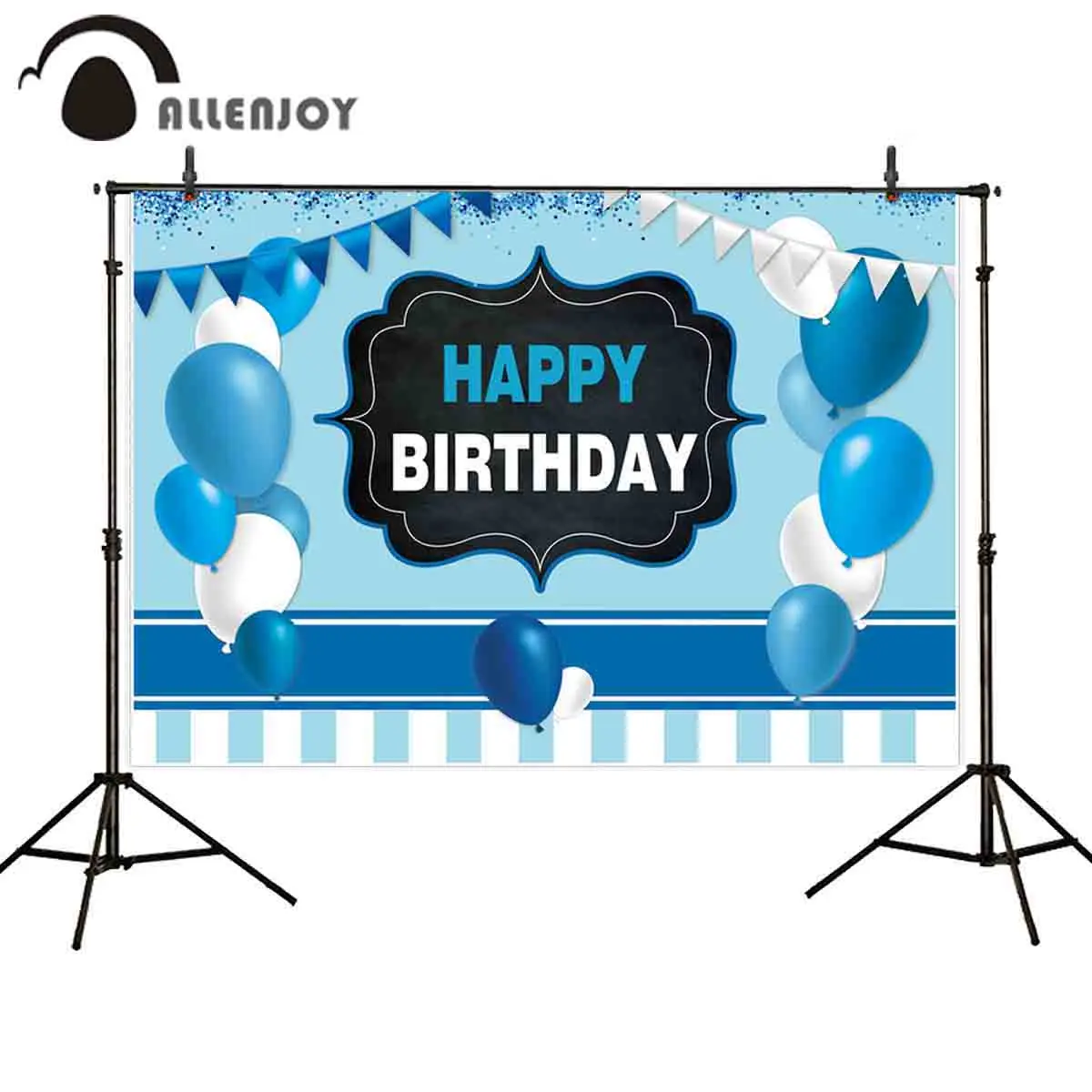 Allenjoy photography backdrop blue and white flag balloon boy birthday party background baby photobooth photocall photo studio |