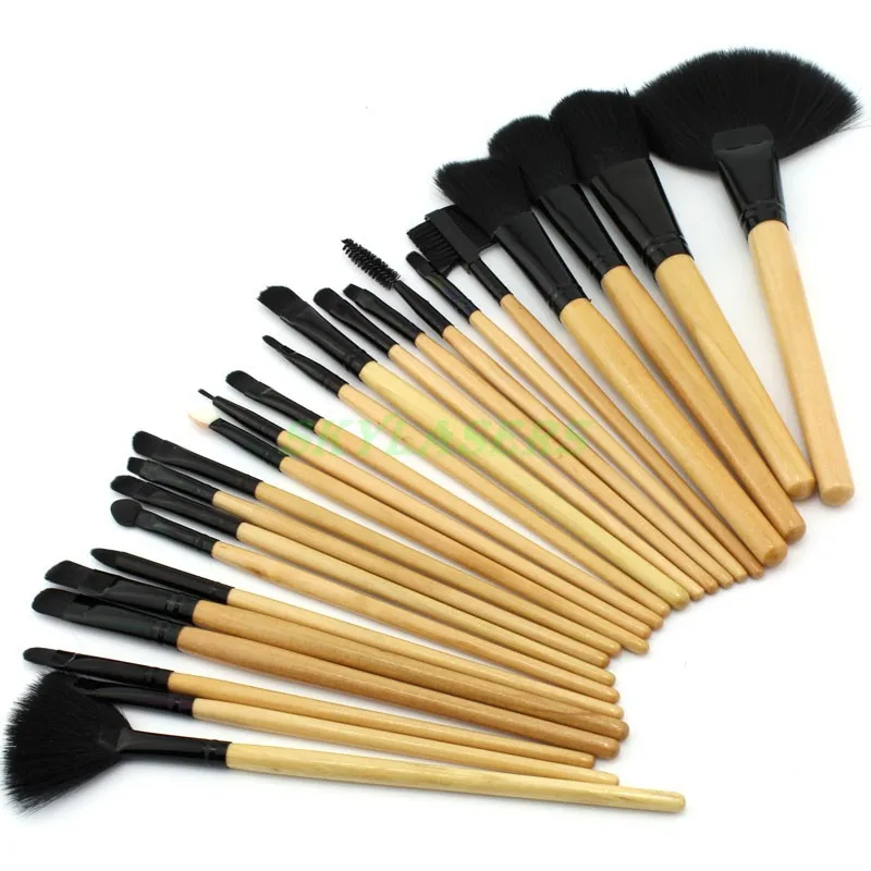 24 шт. набор косметических кистей для макияжа из бирливуда румян и теней век с