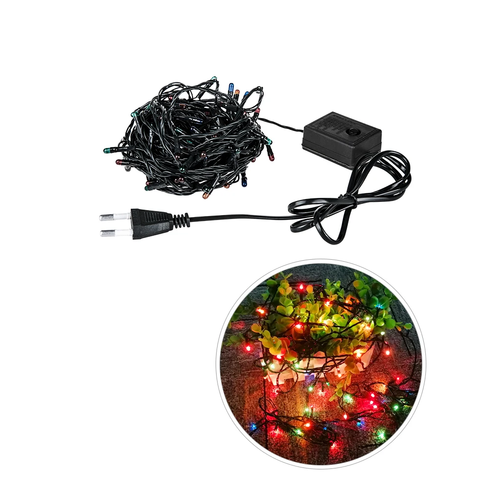 10 м RGB светодиодный гирлянда для рождественских праздников, 220 В, 100 лампочек, Новогодняя гирлянда для украшения рождественской елки, домашняя гирлянда для праздников