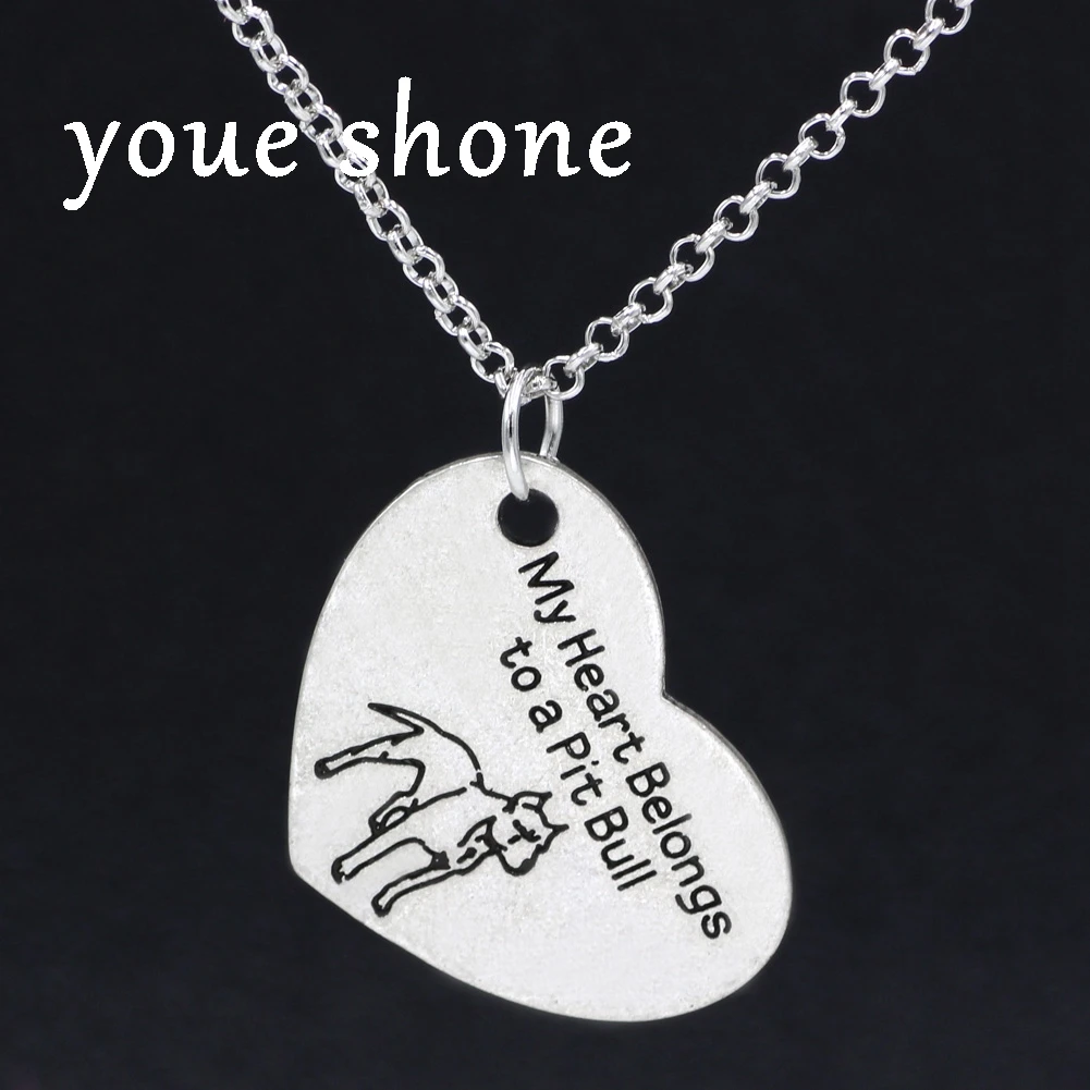PitBull ожерелье кулон питбуль сердце СОБАКА Мемориал ожерелья домашних животных &
