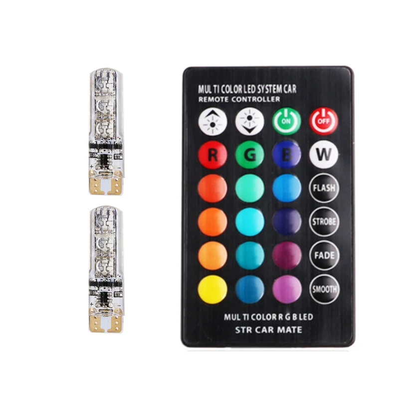 2 шт./компл. SUNKIA T10 W5W светодиодные автомобильные лампы RGB с дистанционным