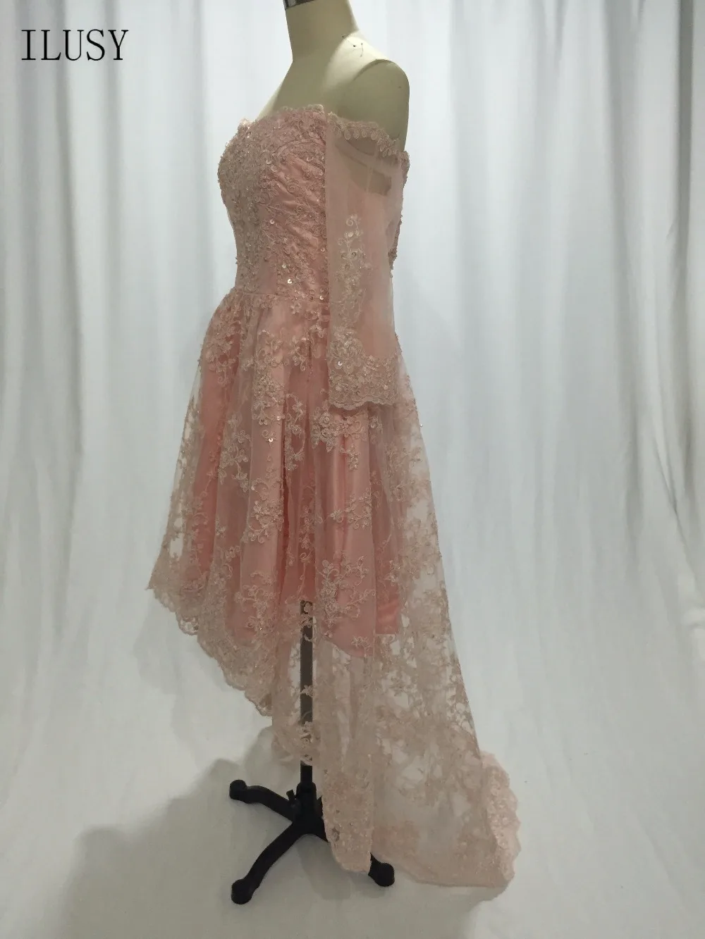 ILUSY Vestidos De Fiesta Largos Elegantes Gala 2017 вечернее платье кружевные аппликации с блестящими