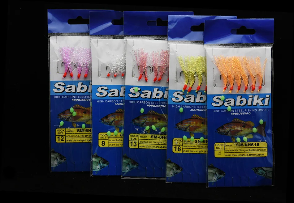 20 packs sabiki rig mixed colors with size 9-14 Shrimp Soft Artificial Bait With Glow Hook Fishing Lure | Спорт и развлечения